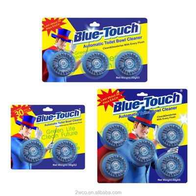 качество  Blue-touch disposable toilet block deodorant tablet automatic toliet cleaner with 2 3 5 blocks завод